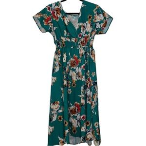 Floral Green Midi Dress